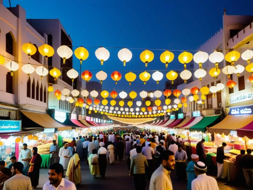 Vibrante calle festiva en tierras no musulmanas durante Eid alFitr