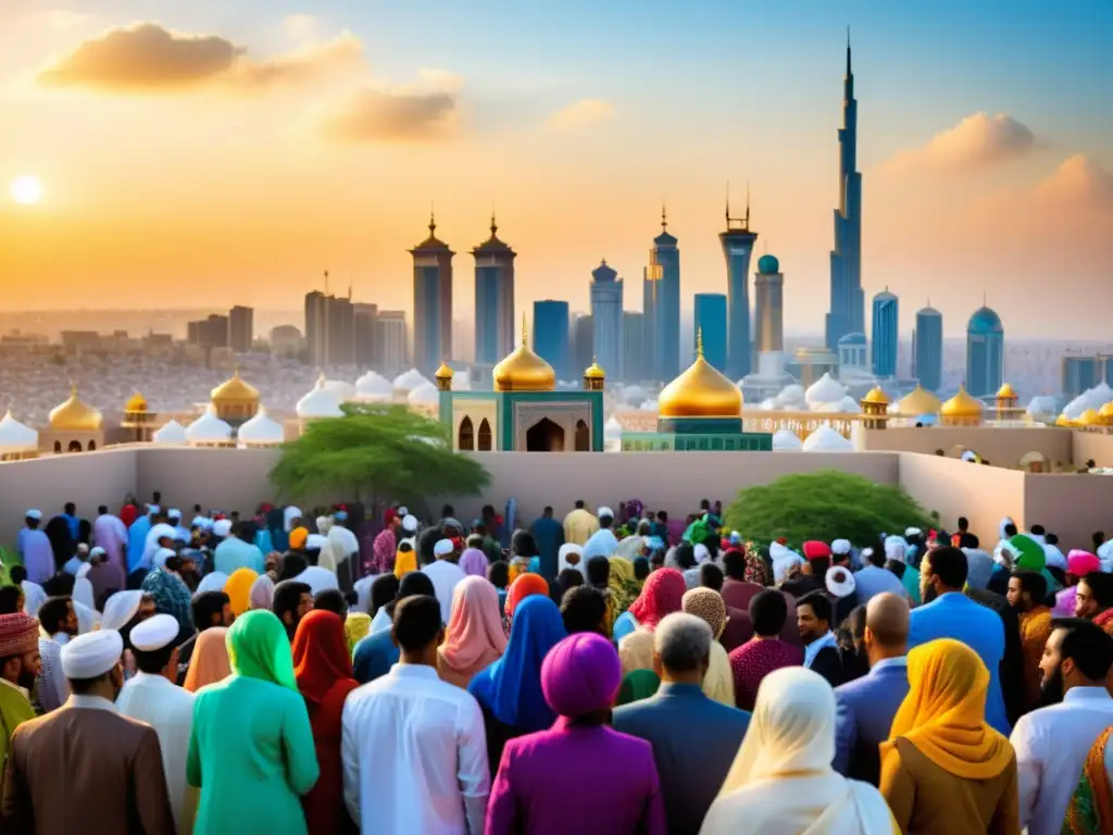 Una vibrante celebración de Eid alAdha en la ciudad, con una fusión de tradición y tecnología