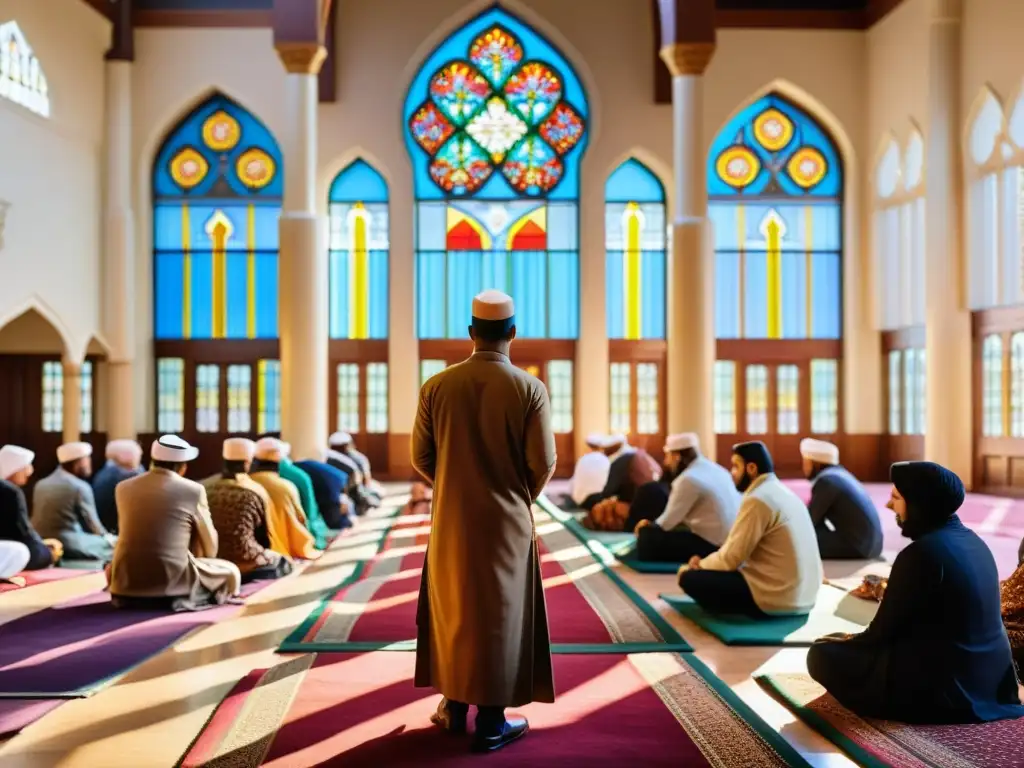 Vibrante reunión musulmana en Australia Un vibrante escenario en una mezquita australiana, muestra la rica historia y contribuciones musulmanes en Australia