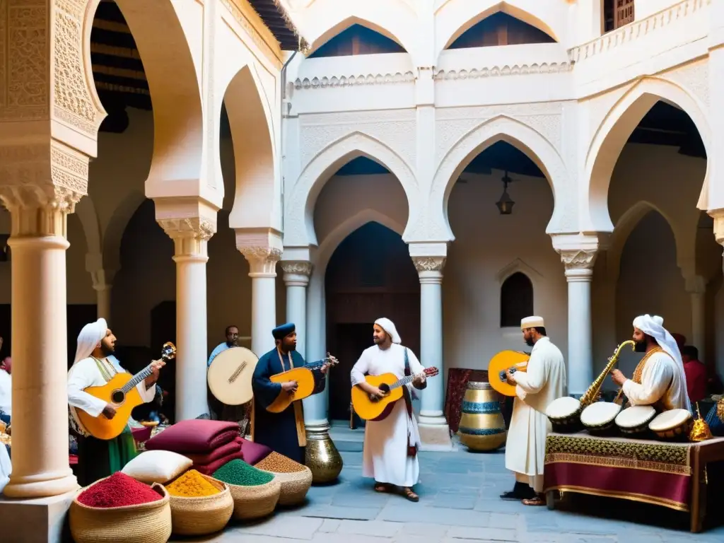 Vibrante mercado medieval de la época de las Cruzadas con fusión artística en el islam