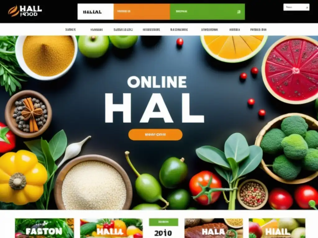 Vibrante mercado online de alimentos Halal