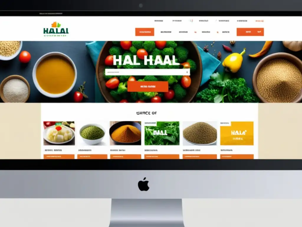 Vibrante mercado online de alimentos halal con tendencias mercado Halal ecommerce alimentos, diversidad y calidad