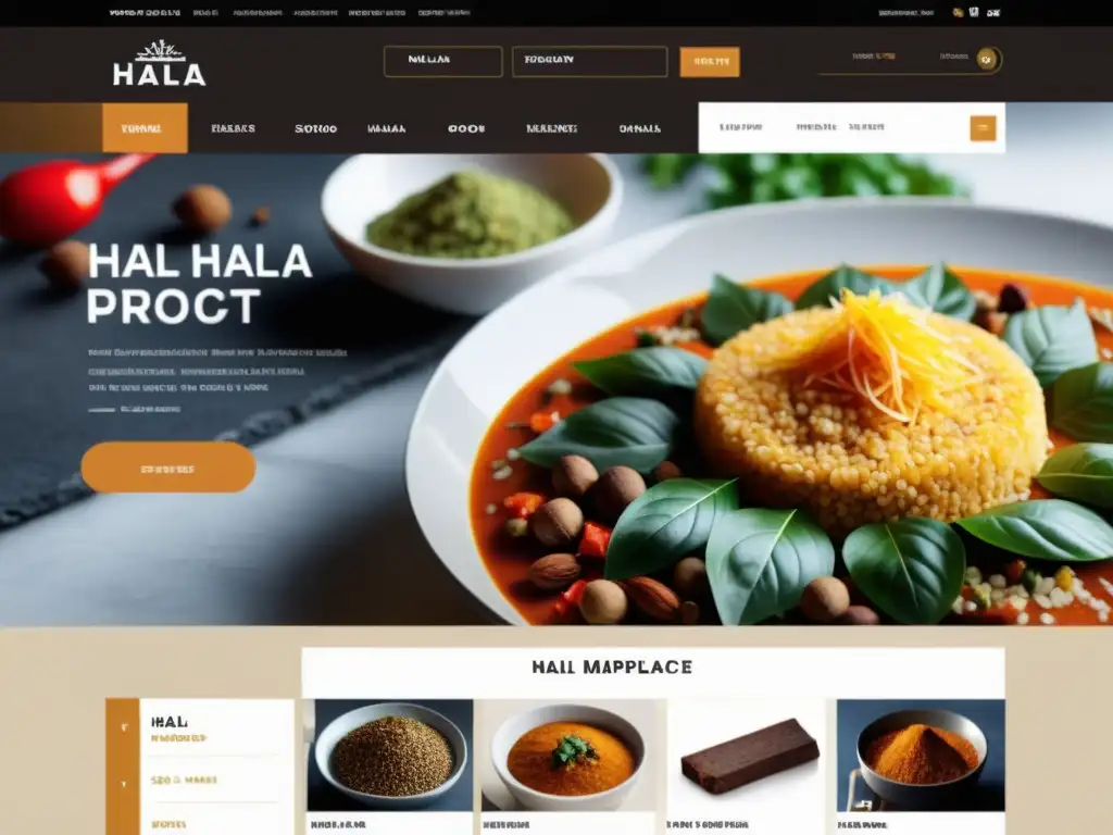 Vibrante mercado online de comida Halal global, con productos diversos de todo el mundo