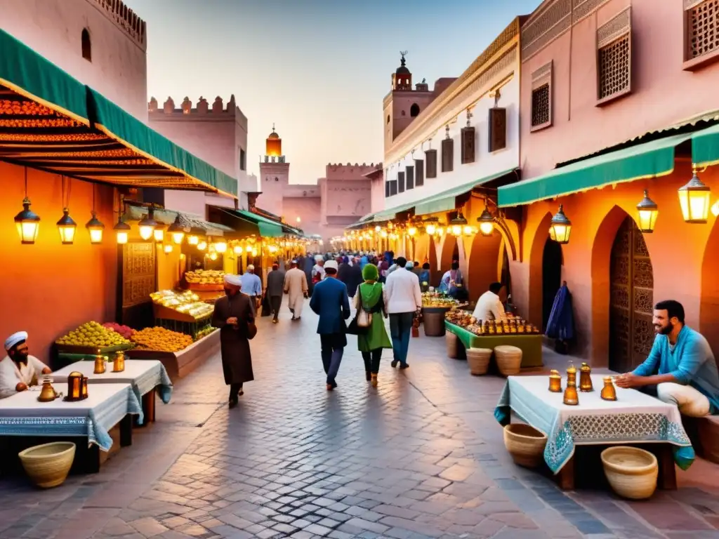 Explora la vibrante vida en las calles de Marrakech, Marruecos