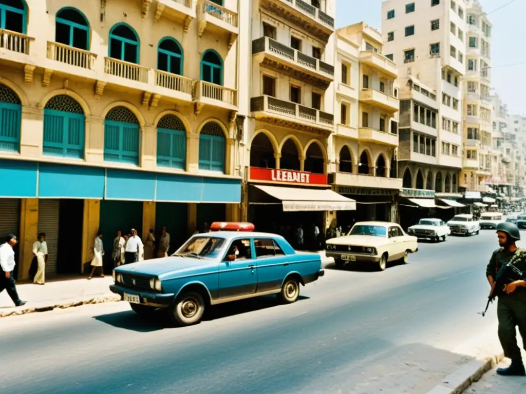 La vida diaria en Beirut durante la Guerra Civil Libanesa, con la participación islámica en primer plano