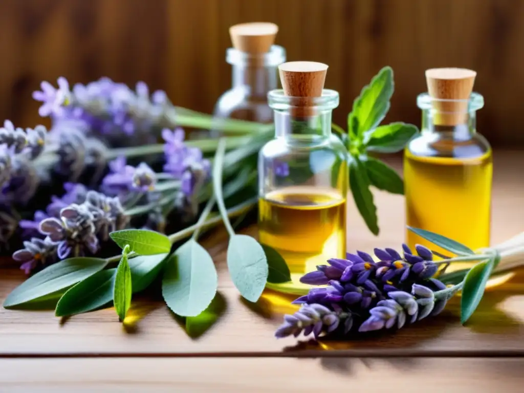 Vista cercana de ingredientes naturales para sedación en cirugía islámica en suaves tonos cálidos