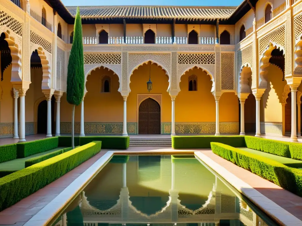 Vista impresionante del exquisito patio del Real Alcázar de Sevilla, una joya arquitectónica de herencia islámica