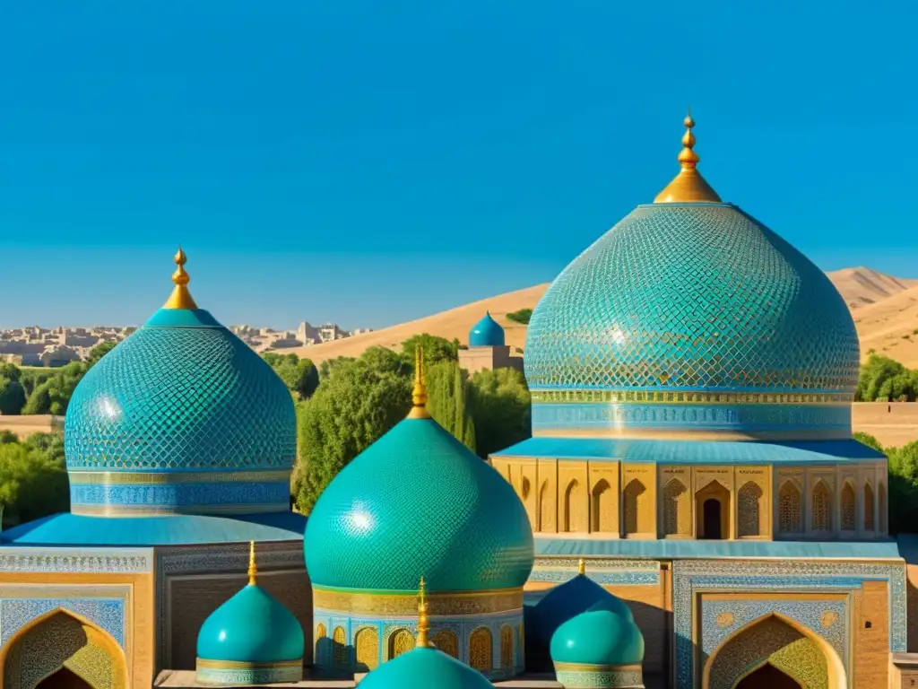 Vista impresionante de Samarcanda, con la impactante arquitectura del Registán y sus cúpulas turquesa bajo un cielo azul