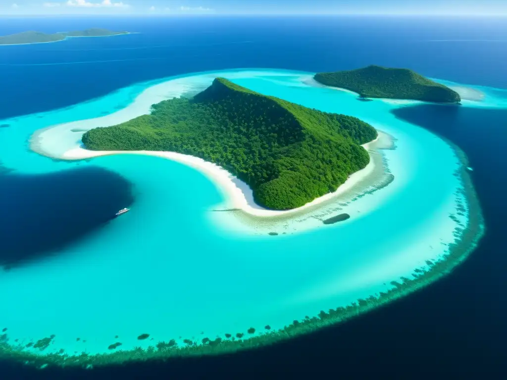 Vista impresionante de las islas Soqotri en el Océano Índico, con aguas turquesa, arrecifes de coral y aldeas tradicionales