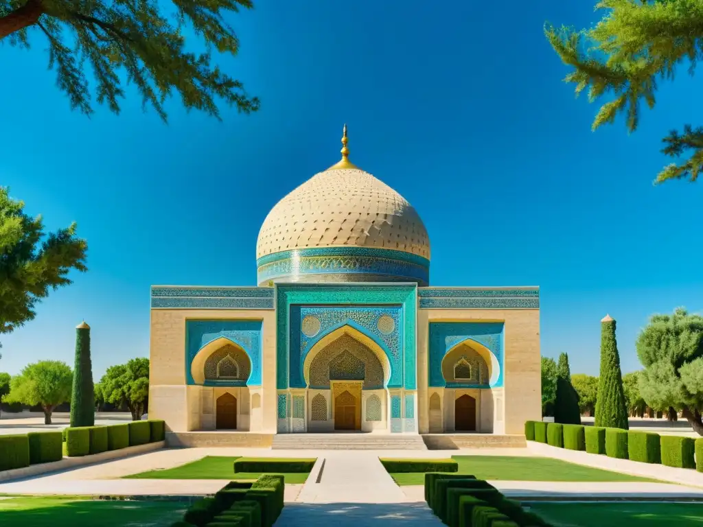 Vista impresionante del mausoleo Samanid en Bukhara, con influencia de la Dinastía Samánida