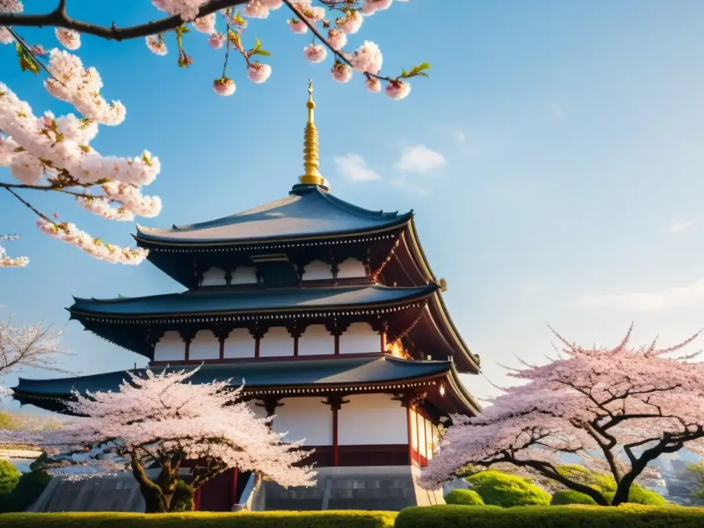 Vista impresionante: mezquita entre cerezos en flor, reflejo de prácticas religiosas minoría musulmana Japón