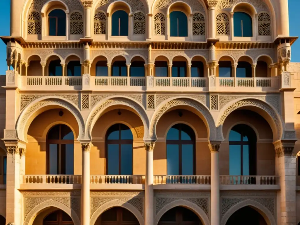 Vista impresionante del Palacio Azem en Siria, legado otomano en Siria, con su arquitectura ornamental, bañado por la luz del sol