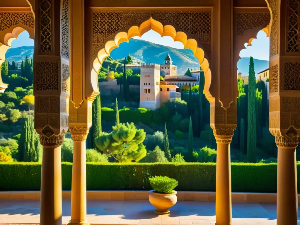 Vista impresionante de la Alhambra en Granada, España, resaltando la preservación del patrimonio islámico en Europa