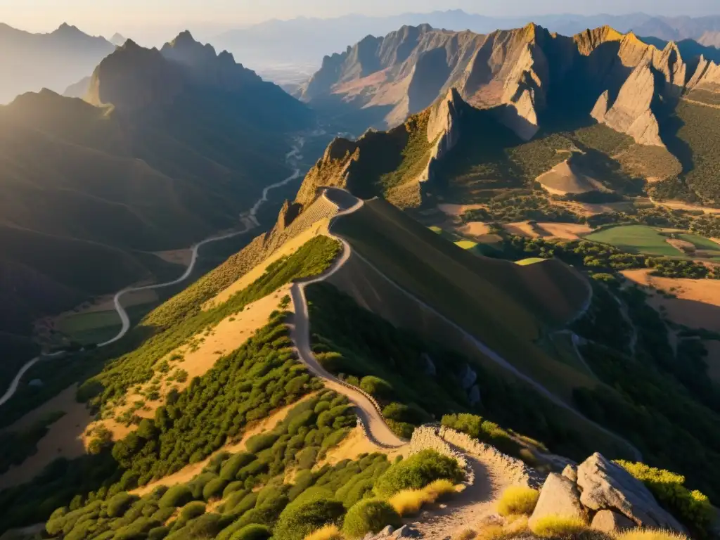 Vista impresionante de la Ruta de Hira al atardecer, historia islámica