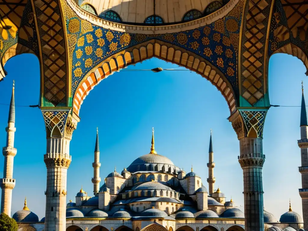 Vista panorámica impresionante de la icónica Mezquita Azul en Estambul, Turquía