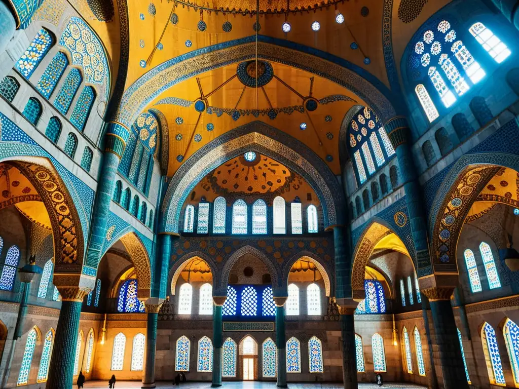 Vista panorámica impresionante del simbolismo arquitectónico de la Mezquita Azul en Estambul, Turquía