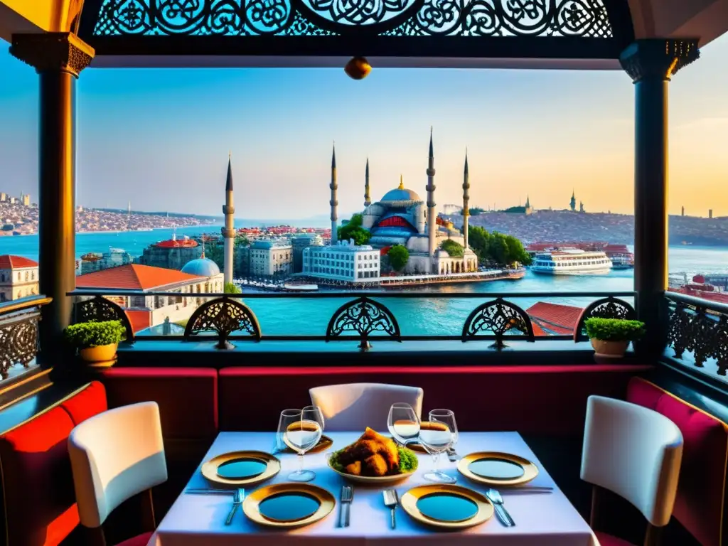 Vistas panorámicas de Estambul desde el restaurante Hamdi, uno de los mejores restaurantes Halal en Estambul