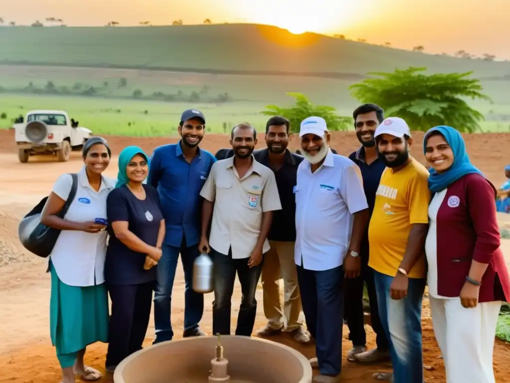 Voluntariado en comunidades musulmanas: Grupo construye pozo de agua al atardecer, uniendo esfuerzos por un mundo mejor